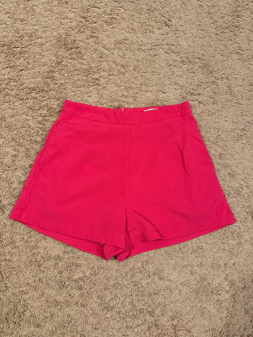 High-Waist Hot Pink Tailored Dress Shorts